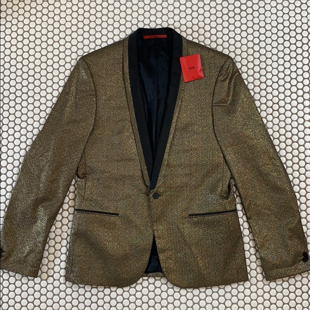 Hugo Boss metallic/gold tuxedo/blazer jacket